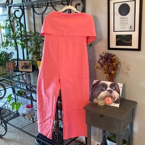 Large Pink Strapless Jump Suit